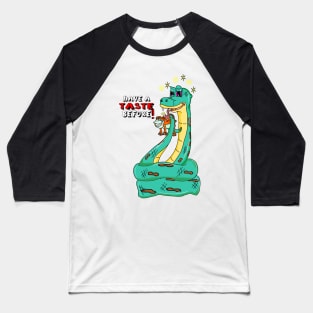 Have a Taste - Silly Funny Snake Frog Nature Cartoon Baseball T-Shirt